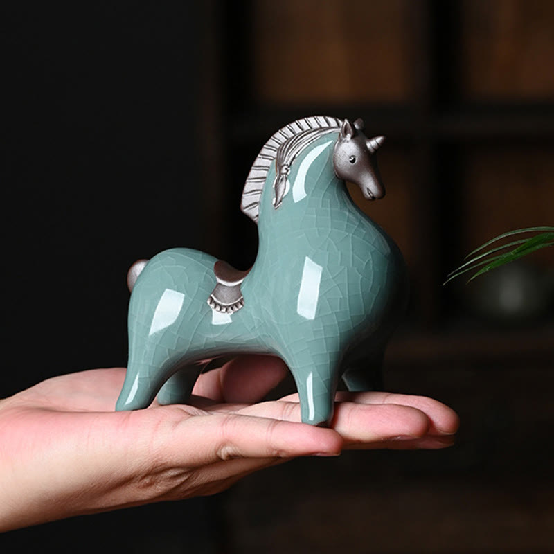 Buddha Stones Tête en bas Cheval en haut Céramique Succès Liberté Décoration de la maison