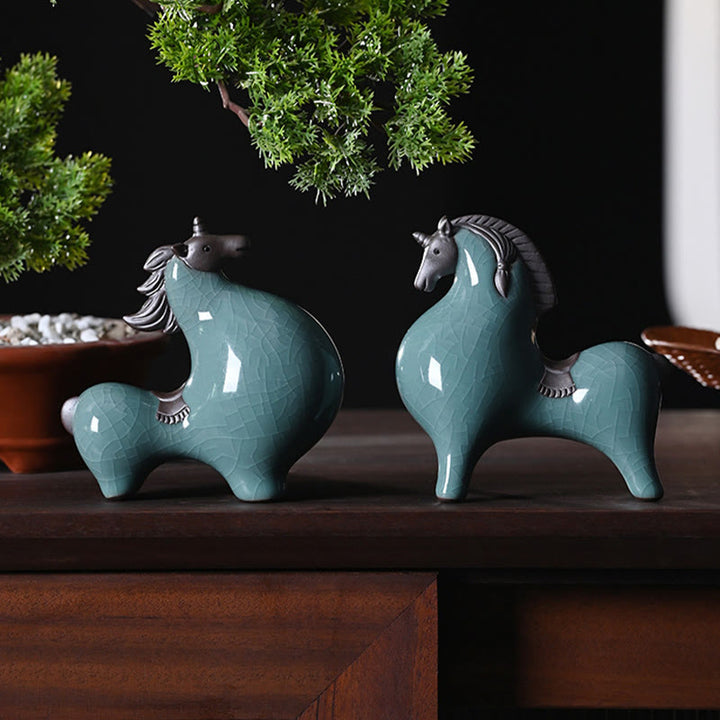 Buddha Stones Tête en bas Cheval en haut Céramique Succès Liberté Décoration de la maison