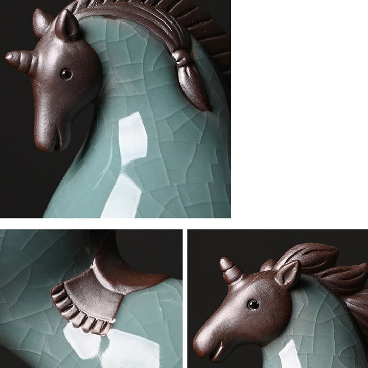 Buddha Stones Tête en bas Cheval en haut Céramique Succès Liberté Décoration de la maison