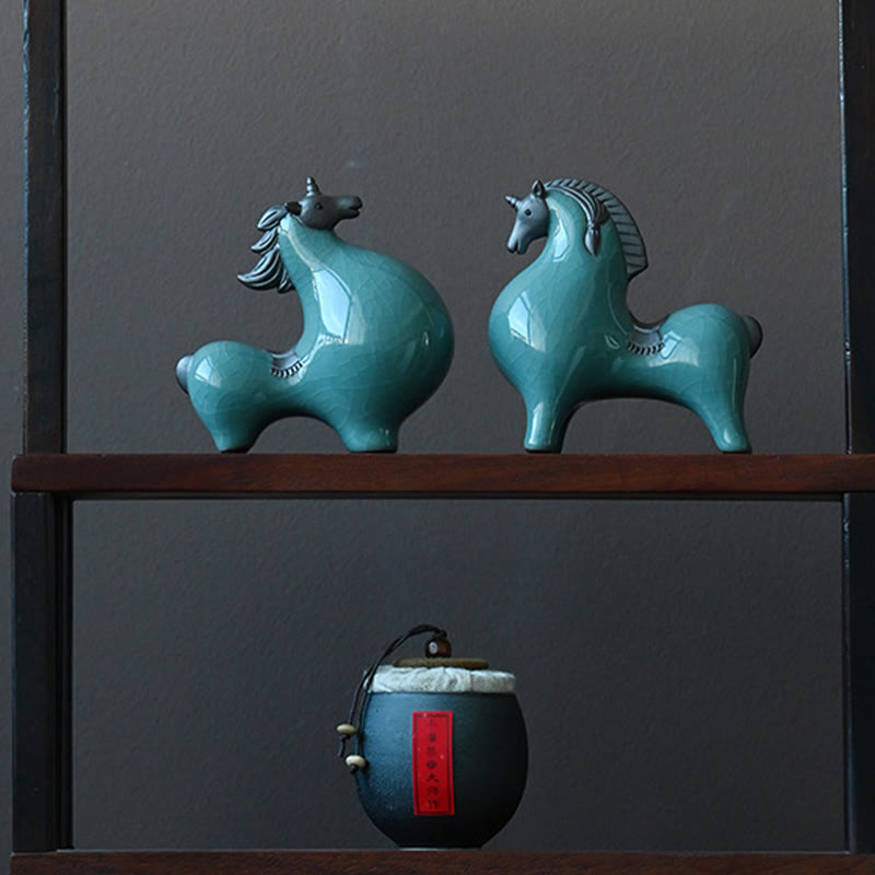 Buddha Stones Tête en bas Cheval en haut Céramique Succès Liberté Décoration de la maison
