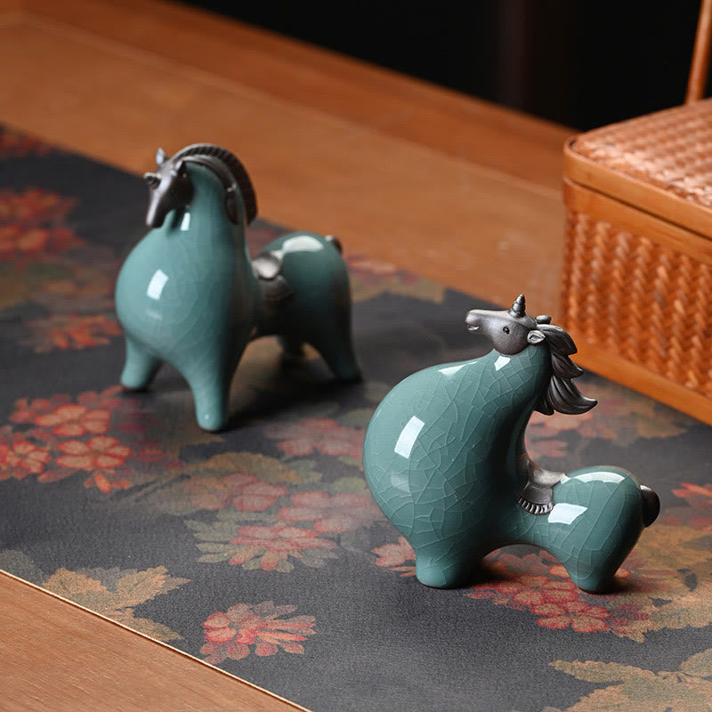 Buddha Stones Tête en bas Cheval en haut Céramique Succès Liberté Décoration de la maison