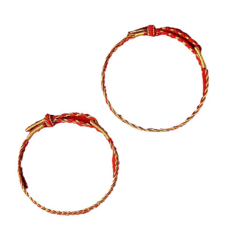 Bracelet porte-bonheur en fil rouge et fil jaune Buddha Stones