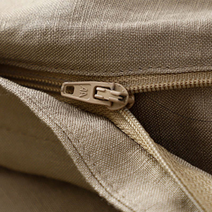 Pantalon pour femme en coton et lin élastique avec poches et boutons sur le devant et au dos, couleur unie , Buddha Stones - image 19