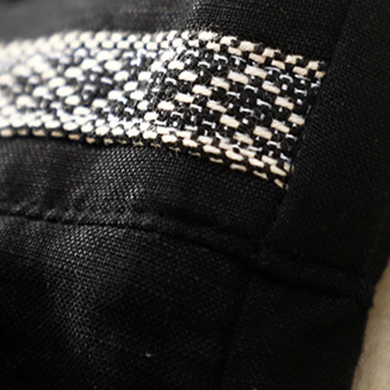 Pantalon pour femme en coton et lin élastique avec poches et boutons sur le devant et au dos, couleur unie , Buddha Stones - image 32