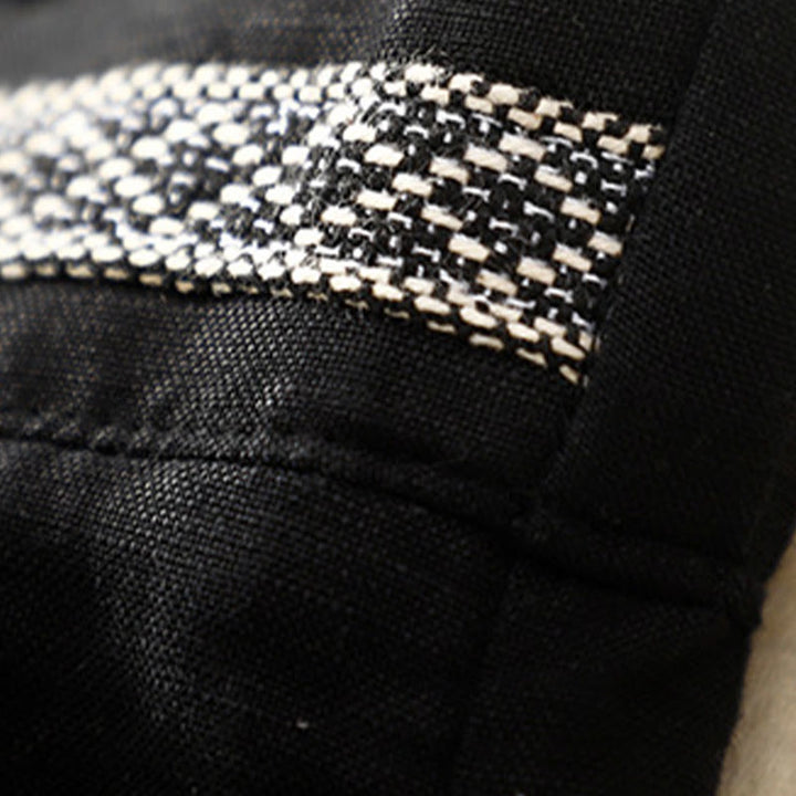 Pantalon pour femme en coton et lin élastique avec poches et boutons sur le devant et au dos, couleur unie , Buddha Stones - image 32