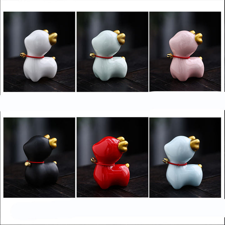 Figurine de bureau en céramique en forme de mini Buddha Stones