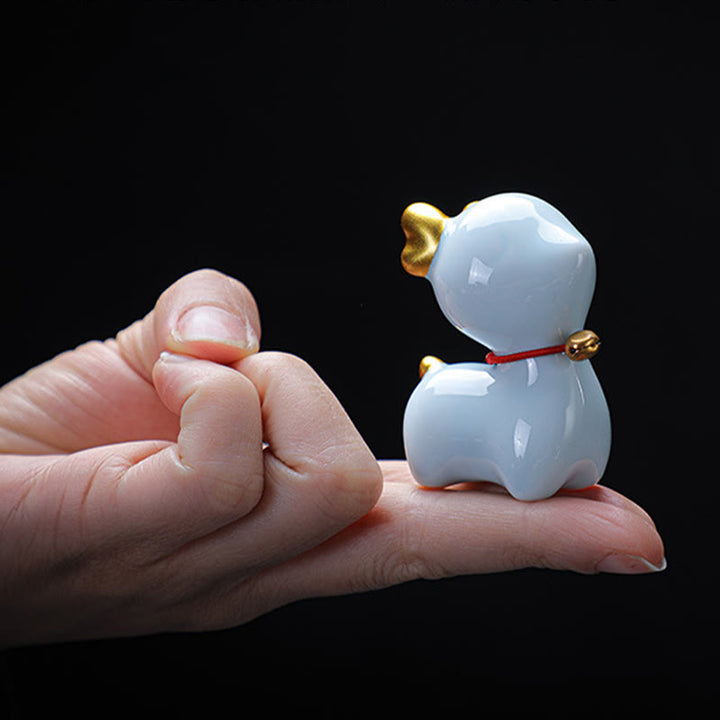 Figurine de bureau en céramique en forme de mini Buddha Stones