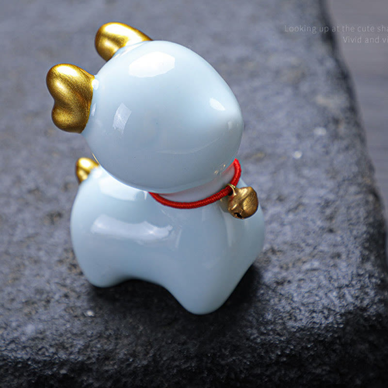 Figurine de bureau en céramique en forme de mini Buddha Stones