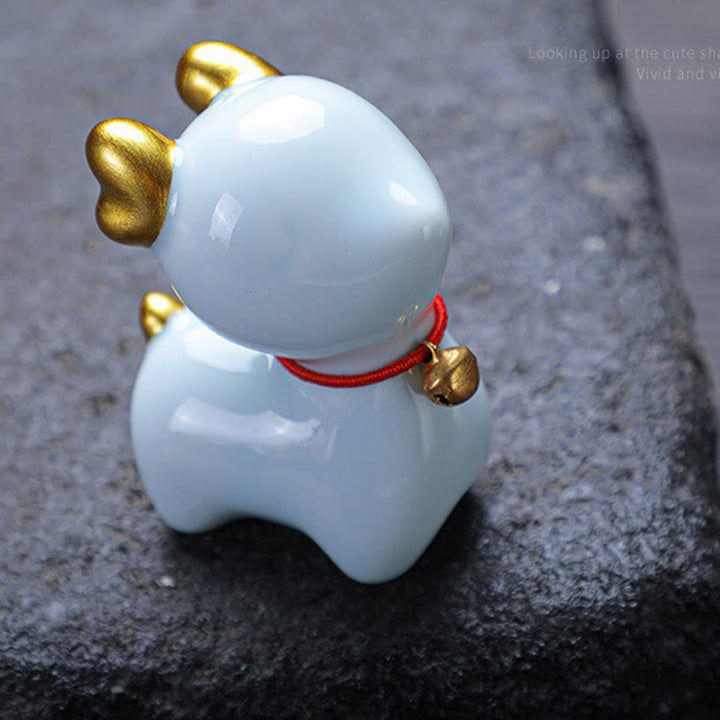 Figurine de bureau en céramique en forme de mini Buddha Stones