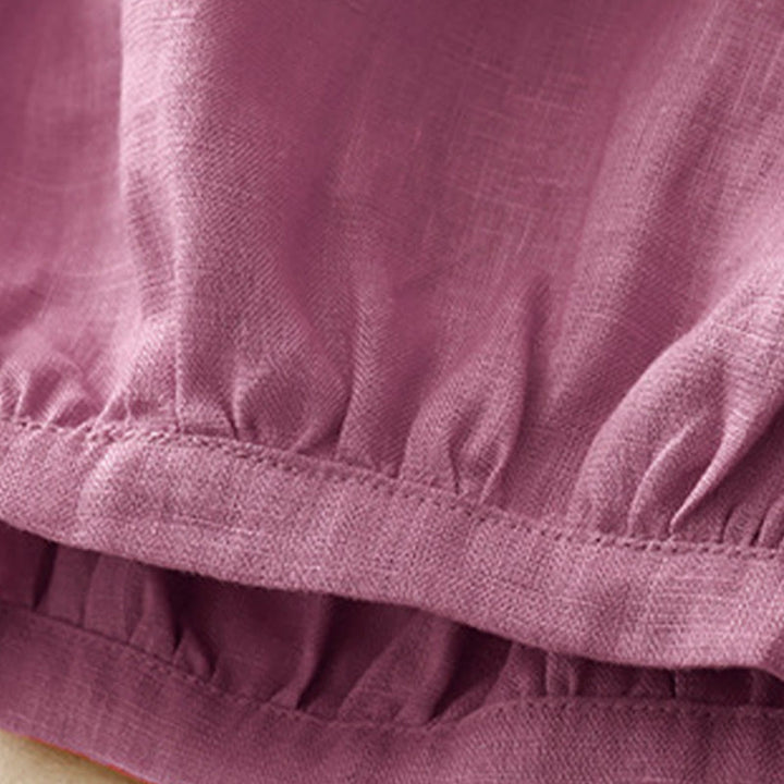 Pantalon décontracté en lin uni de couleur unie avec poches pour femme Buddha Stones - image 11
