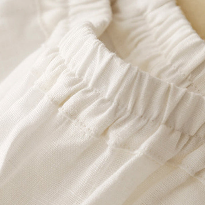 Pantalon décontracté en lin uni de couleur unie avec poches pour femme Buddha Stones - image 15