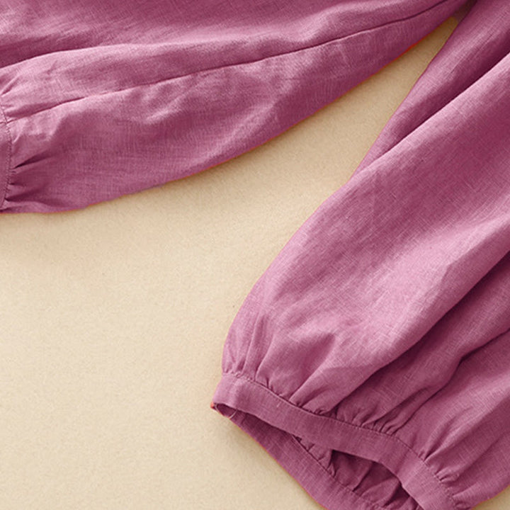 Pantalon décontracté en lin uni de couleur unie avec poches pour femme Buddha Stones - image 12