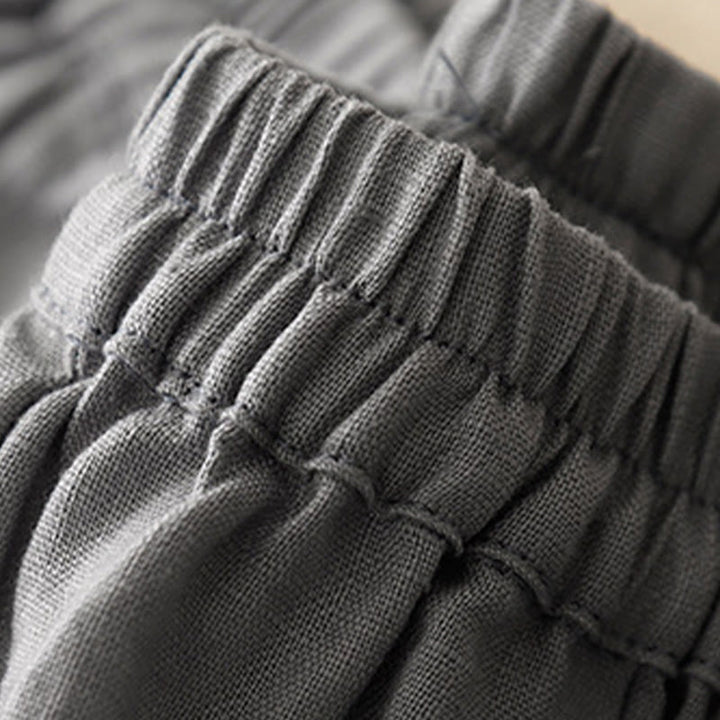 Pantalon décontracté en lin uni de couleur unie avec poches pour femme Buddha Stones - image 20