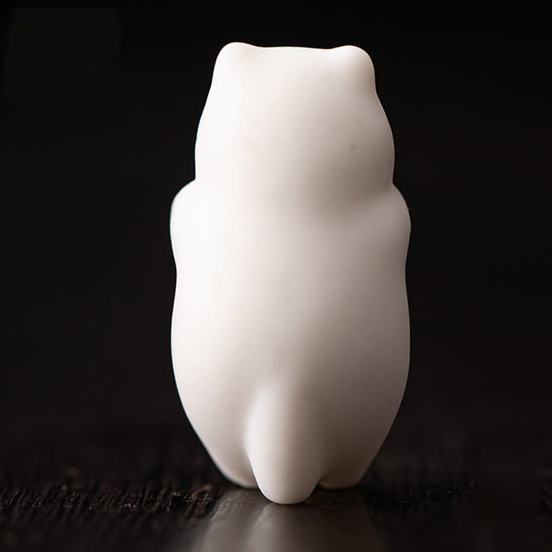 Figurine de chat blanc à suspendre en forme de mini Buddha Stones en céramique pour décoration de bureau ou de maison - image 4