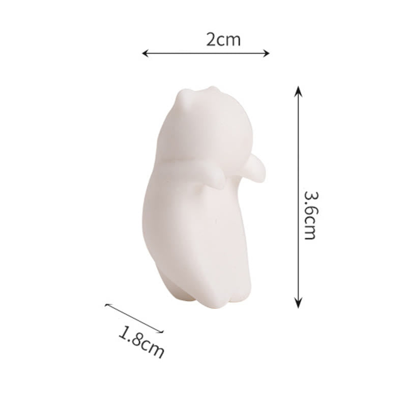 Figurine de chat blanc à suspendre en forme de mini Buddha Stones en céramique pour décoration de bureau ou de maison - image 13