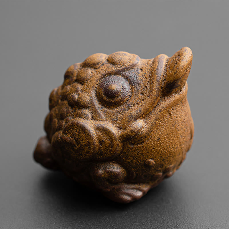 Buddha Stones Mini Chat Debout Feng Shui Grenouille Crapaud Thé Animal De Compagnie Céramique Maison Bureau Figurine Décoration - Grenouille crapaud Feng Shui 5*4,5*4,5 cm - image 12
