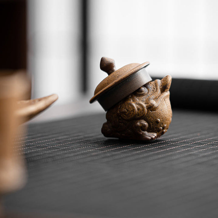 Buddha Stones Mini Chat Debout Feng Shui Grenouille Crapaud Thé Animal De Compagnie Céramique Maison Bureau Figurine Décoration - image 12