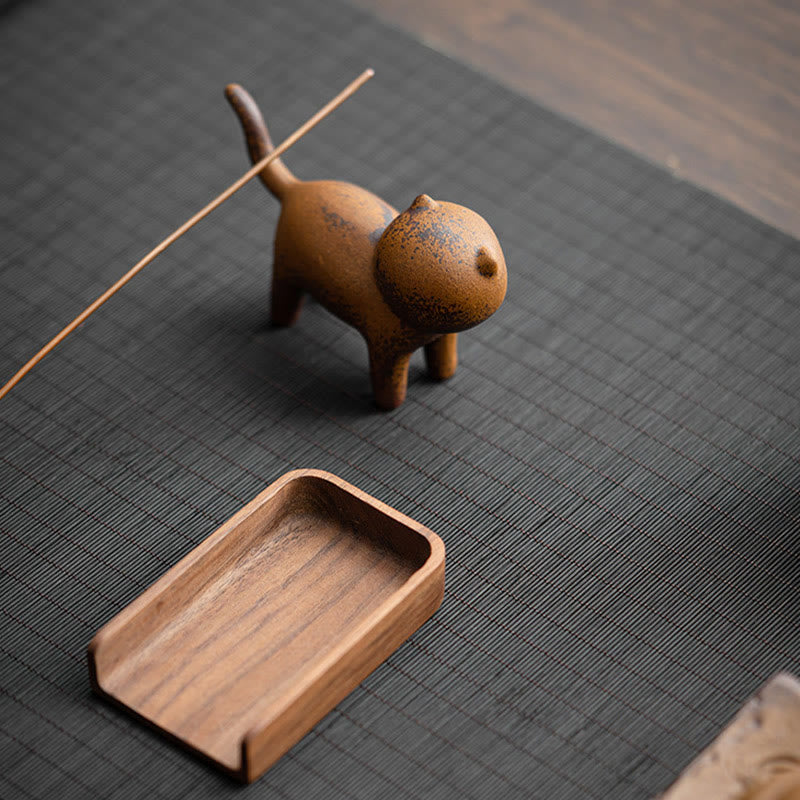 Buddha Stones Mini Chat Debout Feng Shui Grenouille Crapaud Thé Animal De Compagnie Céramique Maison Bureau Figurine Décoration - image 9