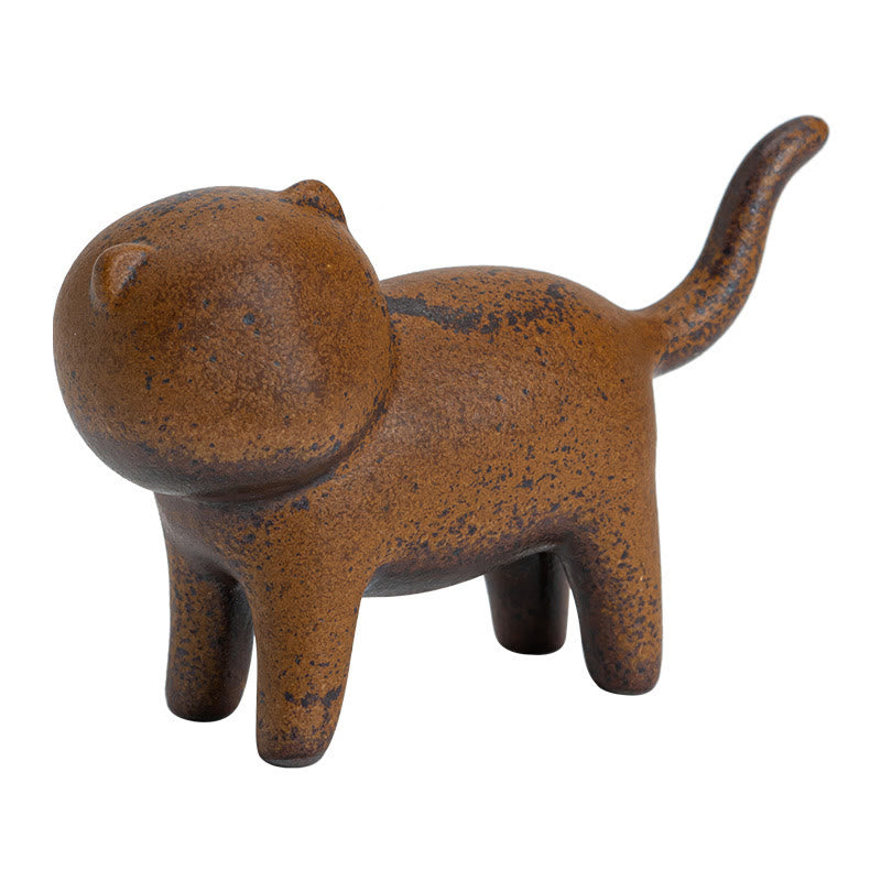 Buddha Stones Mini Chat Debout Feng Shui Grenouille Crapaud Thé Animal De Compagnie Céramique Maison Bureau Figurine Décoration - image 10