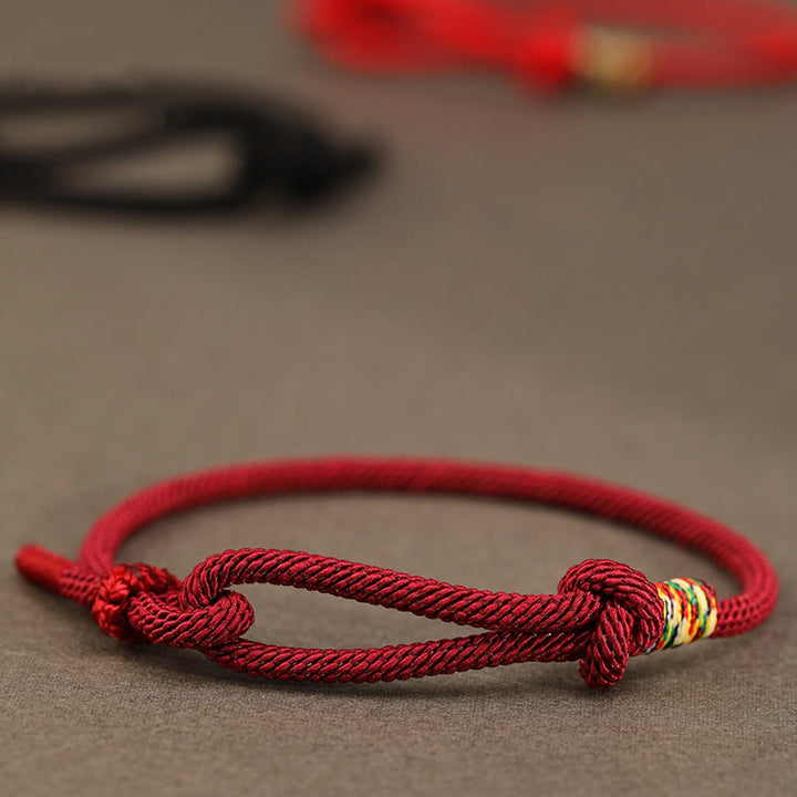 Bracelet porte-bonheur en argent sterling 925 et 999 avec cordon rouge et Buddha Stones - Cordon rouge foncé - Cordon coloré - 16-17 cm - image 0