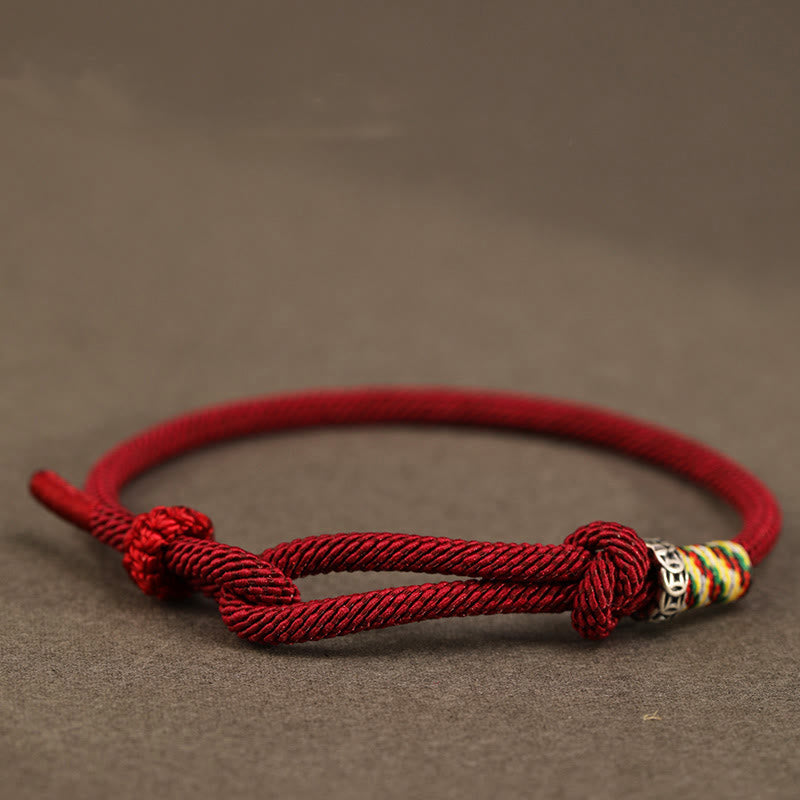 Bracelet porte-bonheur en argent sterling 925 et 999 avec cordon rouge et Buddha Stones - Cordon rouge foncé - Bague en argent sterling 925 avec pièce de monnaie - 16-17 cm - image 8