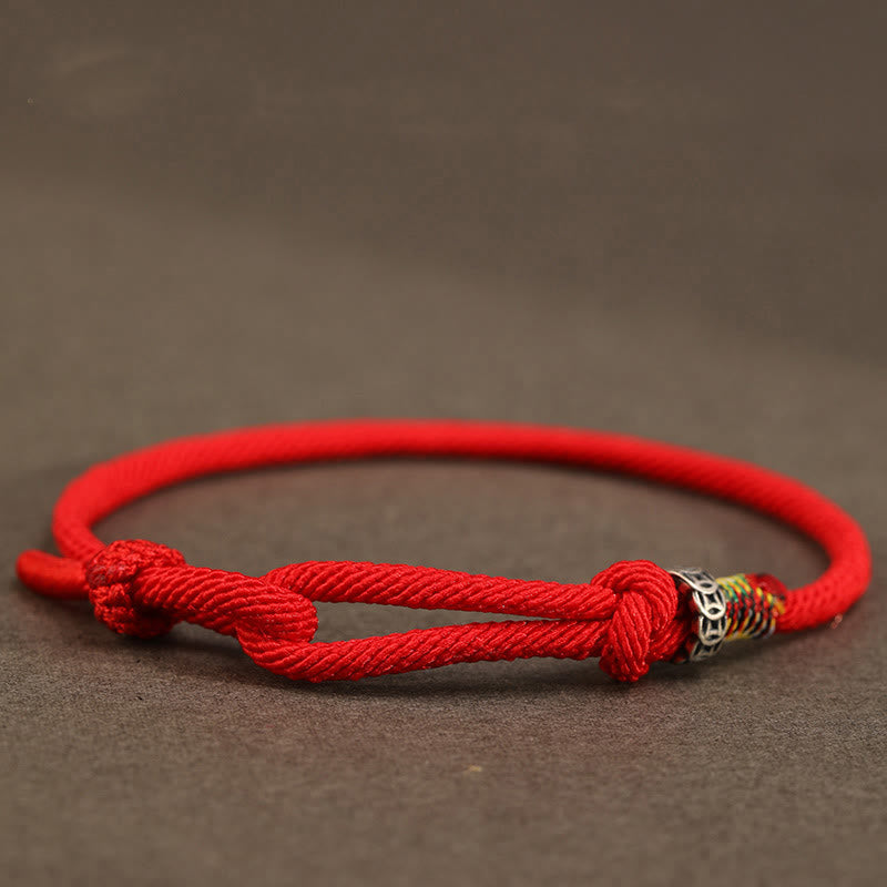 Bracelet porte-bonheur en argent sterling 925 et 999 avec cordon rouge et Buddha Stones