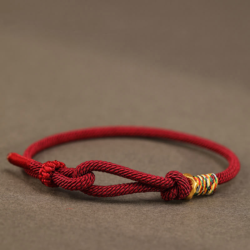 Bracelet porte-bonheur en argent sterling 925 et 999 avec cordon rouge et Buddha Stones - Cordon rouge foncé - Bague en argent sterling 999 doré - 16-17 cm - image 11