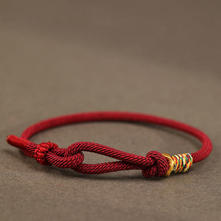 Bracelet porte-bonheur en argent sterling 925 et 999 avec cordon rouge et Buddha Stones - Cordon rouge foncé - Bague en argent sterling 999 doré - 16-17 cm - image 11