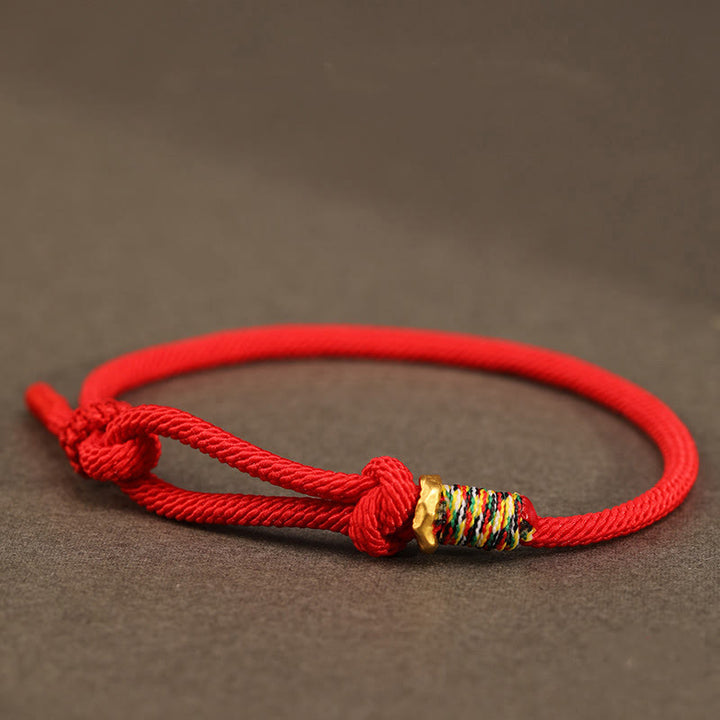 Bracelet porte-bonheur en argent sterling 925 et 999 avec cordon rouge et Buddha Stones - Cordon rouge - Bague en argent sterling 999 doré - 16-17 cm - image 12