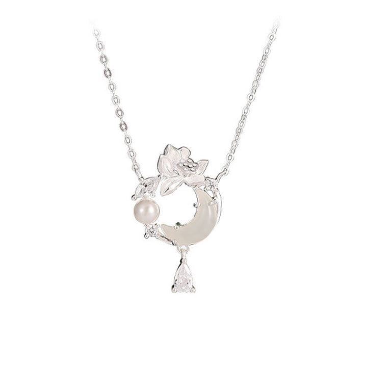 Collier avec pendentif en perles de zircone cubique en argent sterling 925 et jade Hetian de Buddha Stones