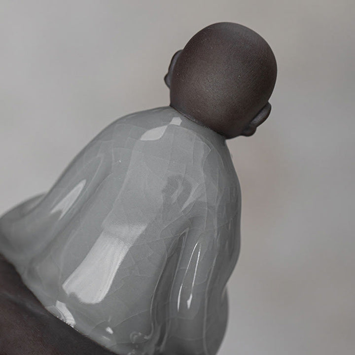 Buddha Stones Petit Chapeau de Moine Zen Passoire Accessoires de Thé en Céramique Figurine Décoration de la Maison - image 20