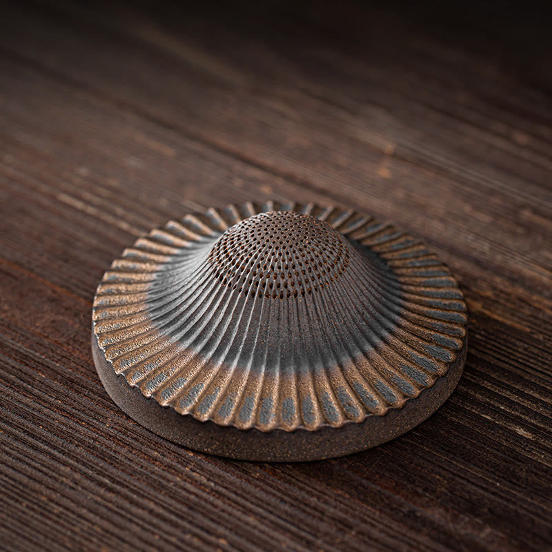 Buddha Stones Petit Chapeau De Moine Brun Passoire Céramique Accessoires À Thé Figurine Zen Maison Bureau Décoration - Passoire à chapeau 8,5 x 3 cm - image 12