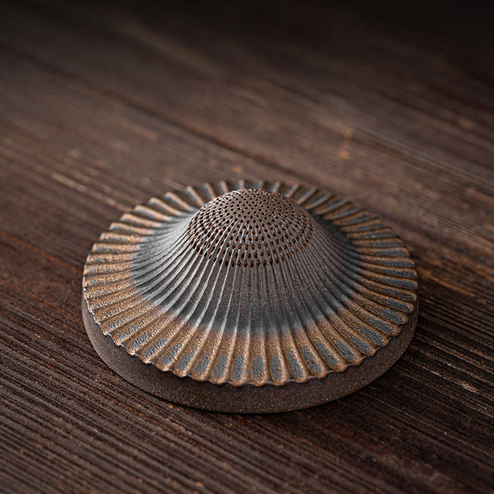 Buddha Stones Petit Chapeau De Moine Brun Passoire Céramique Accessoires À Thé Figurine Zen Maison Bureau Décoration - Passoire à chapeau 8,5 x 3 cm - image 12
