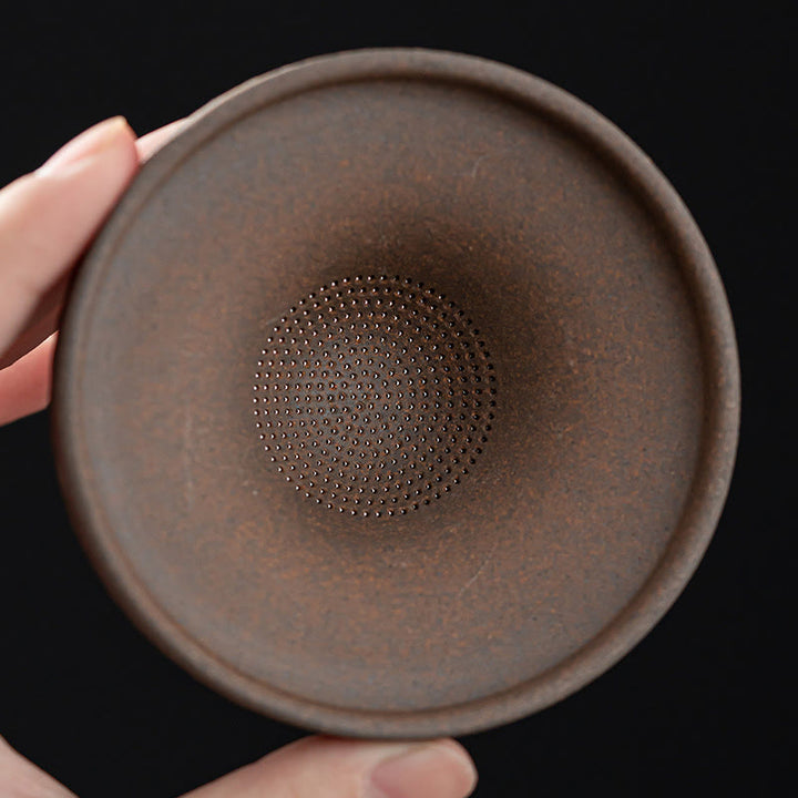 Buddha Stones Petit Chapeau De Moine Brun Passoire Céramique Accessoires À Thé Figurine Zen Maison Bureau Décoration - image 14