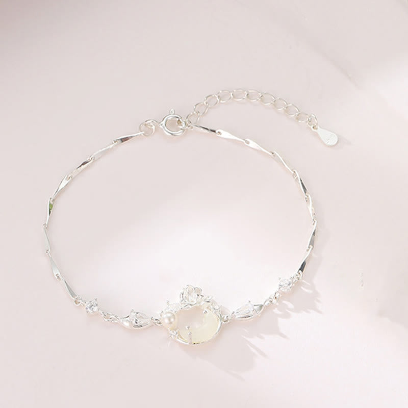 Bracelet Buddha Stones Hetian Jade en argent sterling 925 et perles de zircone cubique en forme de lotus - image 1