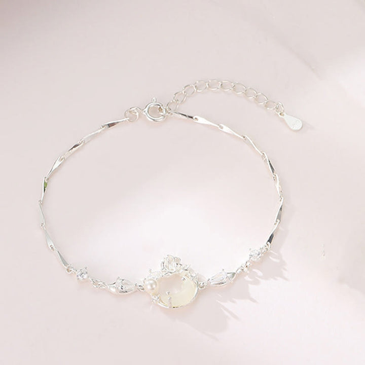 Bracelet Buddha Stones Hetian Jade en argent sterling 925 et perles de zircone cubique en forme de lotus - image 1