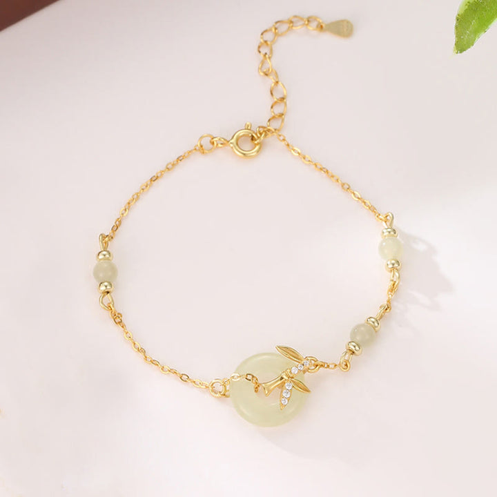 Bracelet porte-bonheur en argent sterling 925 et zircone cubique avec Buddha Stones et jade Hetian