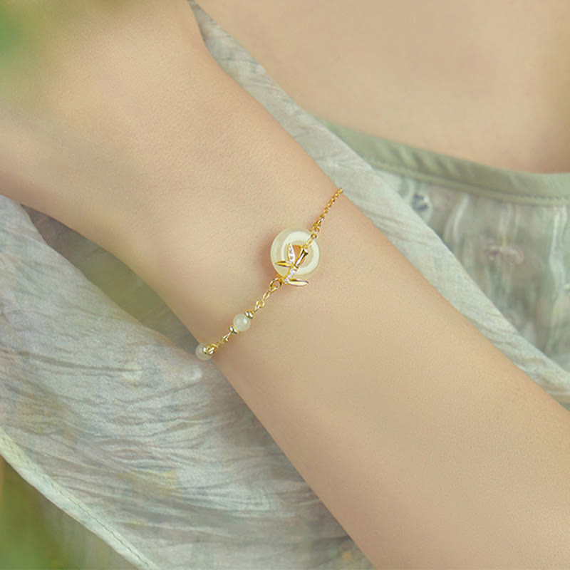 Bracelet porte-bonheur en argent sterling 925 et zircone cubique avec Buddha Stones et jade Hetian