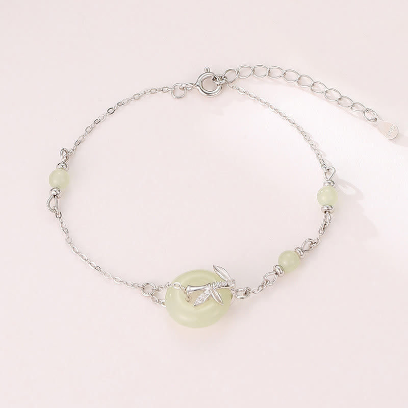Bracelet porte-bonheur en argent sterling 925 et zircone cubique avec Buddha Stones et jade Hetian