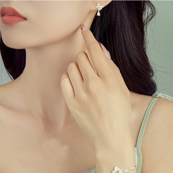 Boucles d'oreilles en argent sterling 925 Buddha Stones et jade Hetian, perles en oxyde de zirconium  - image 4