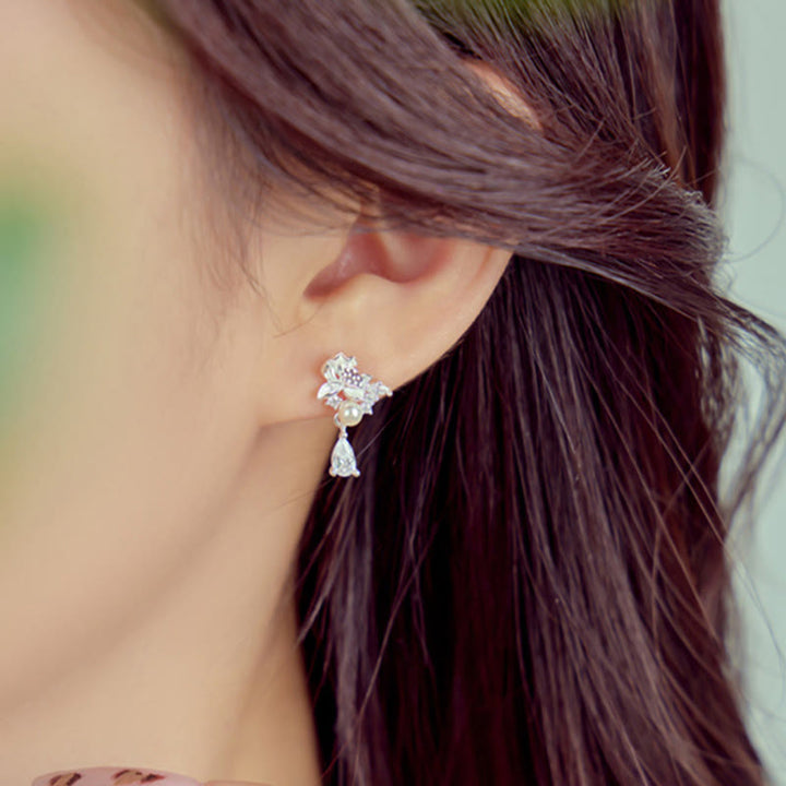 Boucles d'oreilles en argent sterling 925 Buddha Stones et jade Hetian, perles en oxyde de zirconium
