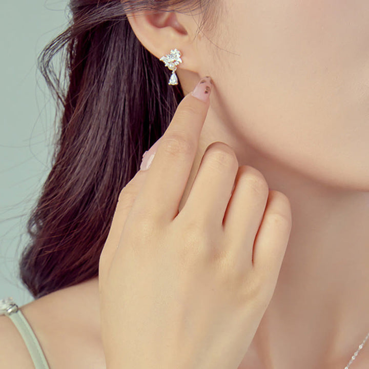 Boucles d'oreilles en argent sterling 925 Buddha Stones et jade Hetian, perles en oxyde de zirconium