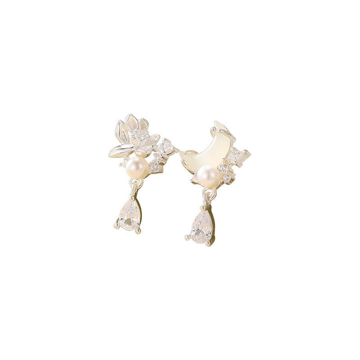 Boucles d'oreilles en argent sterling 925 Buddha Stones et jade Hetian, perles en oxyde de zirconium