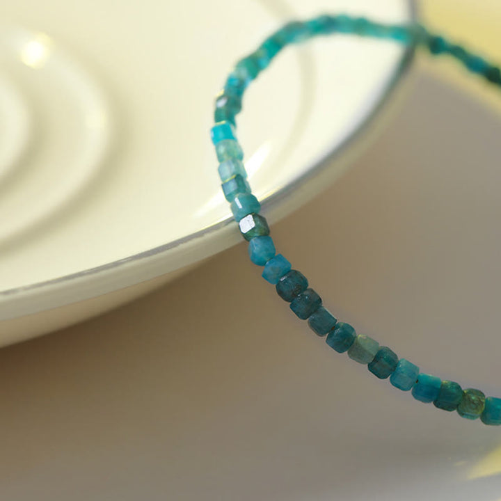 Bracelet de motivation en forme de cœur en cuivre plaqué or 14 carats avec perles ultra-fines en apatite de 2,5 mm et pierre de Bouddha