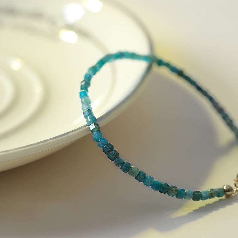 Bracelet de motivation en forme de cœur en cuivre plaqué or 14 carats avec perles ultra-fines en apatite de 2,5 mm et pierre de Bouddha