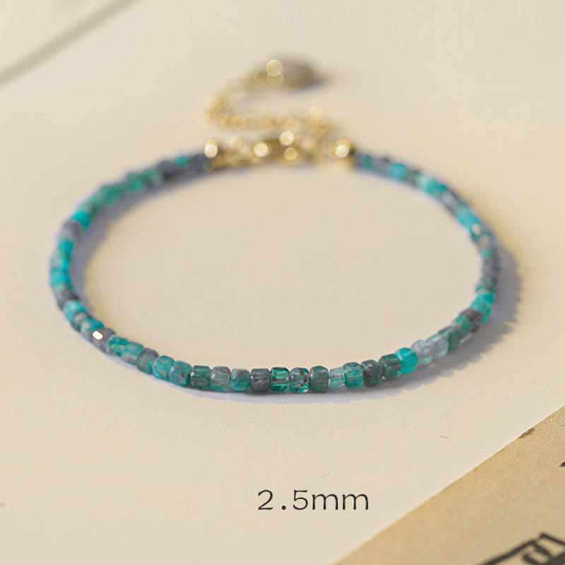 Bracelet de motivation en forme de cœur en cuivre plaqué or 14 carats avec perles ultra-fines en apatite de 2,5 mm et pierre de Bouddha