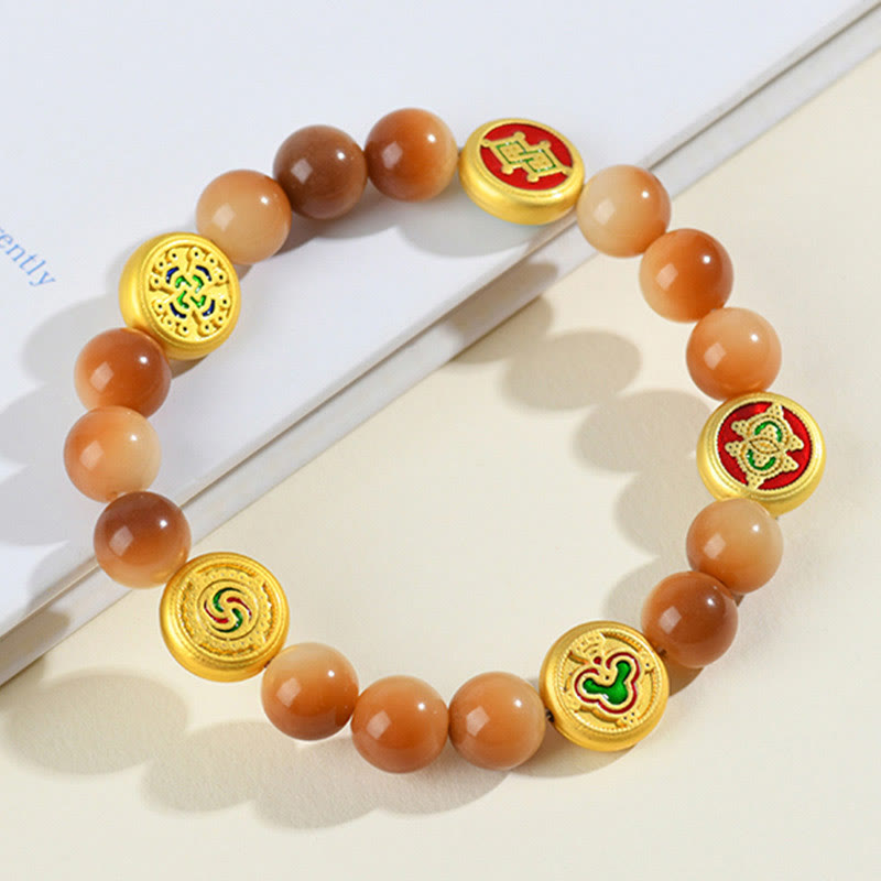 Bracelet Buddha Stones Bodhi Seed Five Directions Dieux de la richesse et de la sagesse