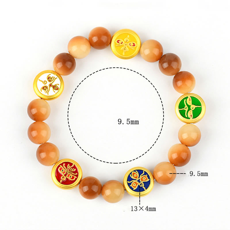 Bracelet Buddha Stones Bodhi Seed Five Directions Dieux de la richesse et de la sagesse