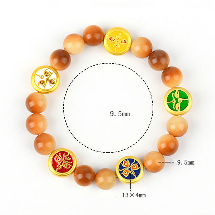 Bracelet Buddha Stones Bodhi Seed Five Directions Dieux de la richesse et de la sagesse