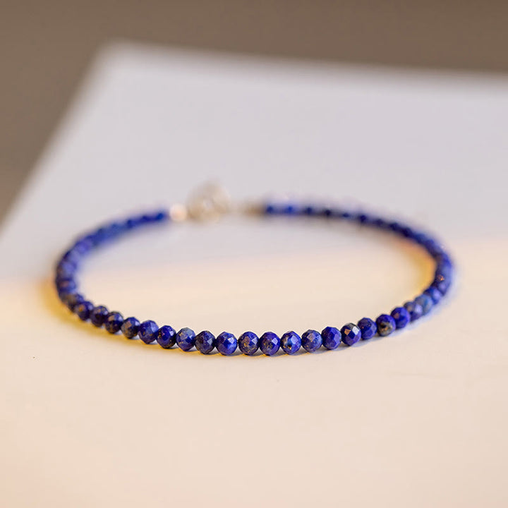 Bracelet équilibre en perles ultra-fines de lazurite et de lapis-lazuli Buddha Stones - image 6